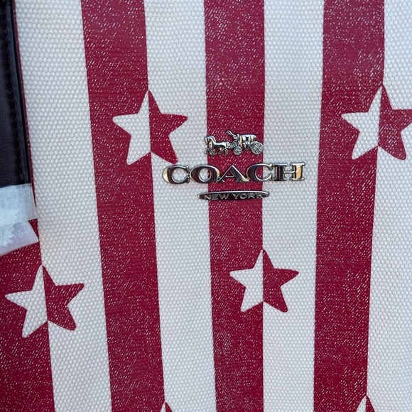 🌟 🆕 COACH TOTE WITH STRIPE STAR PRINT - Picture 5 of 11